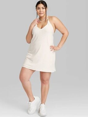 Swim Coverup Halter Dress | Eyelet Detail | XL